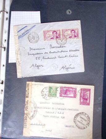 1940-1945, 47 lettres avec censures partant d'Algérie