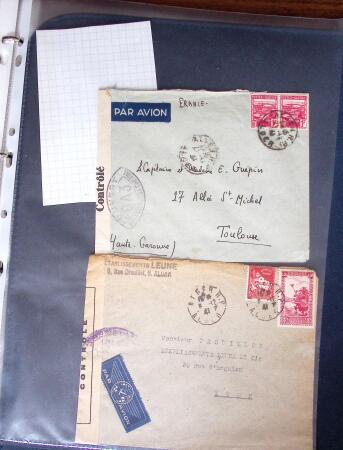 1940-1945, 47 lettres avec censures partant d'Algérie