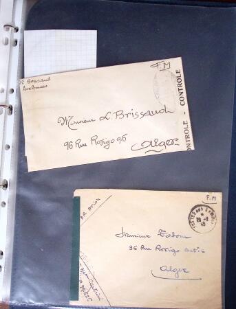 1940-1945, 47 lettres avec censures partant d'Algérie