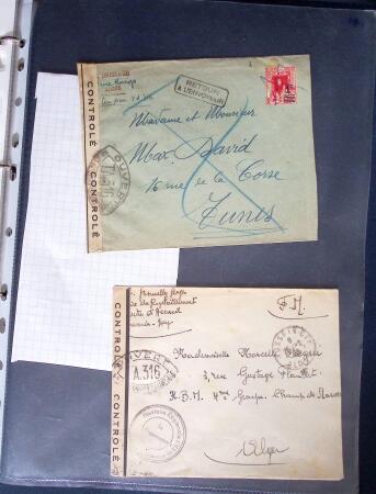1940-1945, 47 lettres avec censures partant d'Algérie