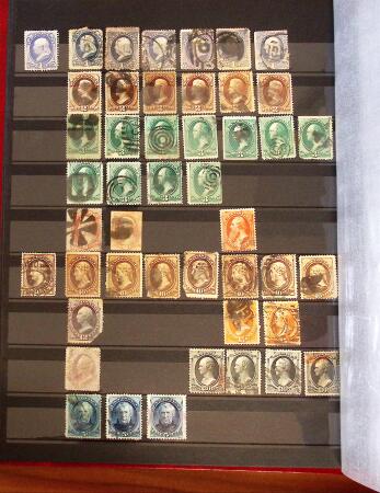 1852-1970, Small dealer's stock on cards plus stockbook