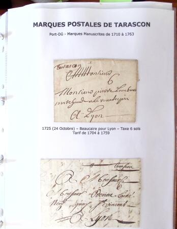 1691-1897, Collection sur les marques postales de TARASCON