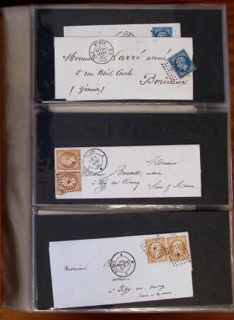 PARIS 1850-1874, Env. 200 lettres en album offrant