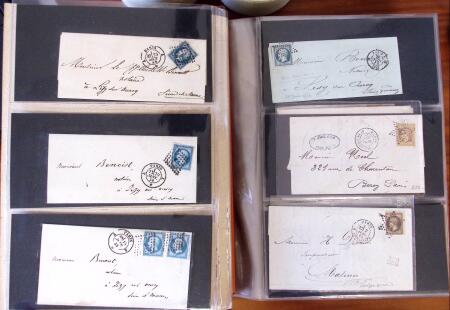 PARIS 1850-1874, Env. 200 lettres en album offrant
