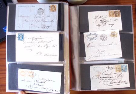 PARIS 1850-1874, Env. 200 lettres en album offrant
