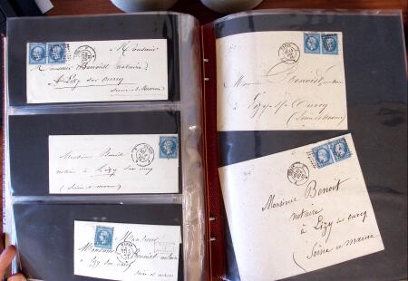 PARIS 1850-1874, Env. 200 lettres en album offrant