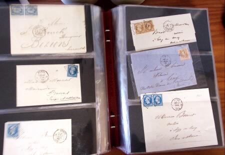 PARIS 1850-1874, Env. 200 lettres en album offrant