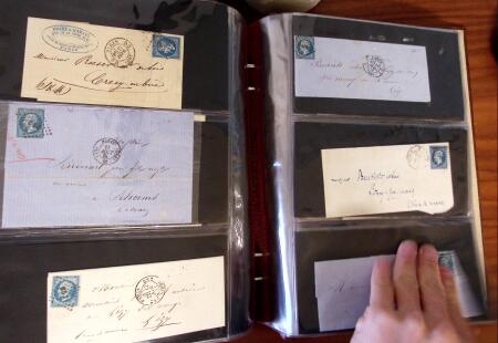 PARIS 1850-1874, Env. 200 lettres en album offrant