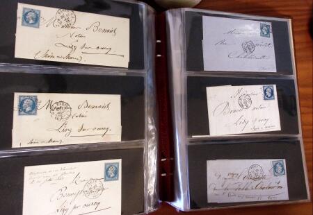 PARIS 1850-1874, Env. 200 lettres en album offrant