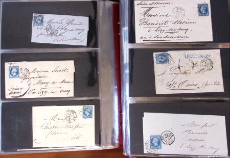 PARIS 1850-1874, Env. 200 lettres en album offrant