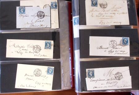 PARIS 1850-1874, Env. 200 lettres en album offrant