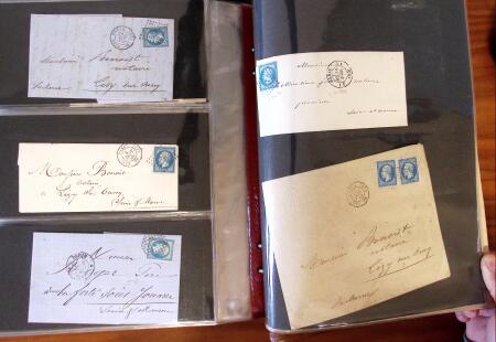 PARIS 1850-1874, Env. 200 lettres en album offrant