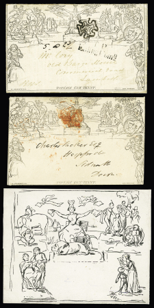 1837 John Dickison London District Post Envelope essay,