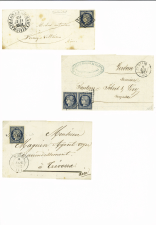 1850-1874, Lot de 21 lettres affranchies avec Cérès,