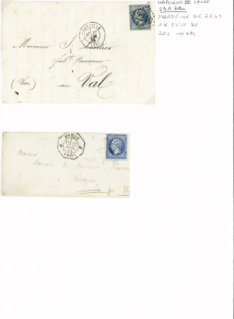 1850-1874, Lot de 21 lettres affranchies avec Cérès,