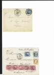 1850-1874, Lot de 21 lettres affranchies avec Cérès,