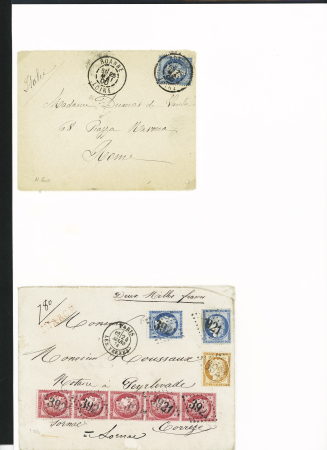 1850-1874, Lot de 21 lettres affranchies avec Cérès,