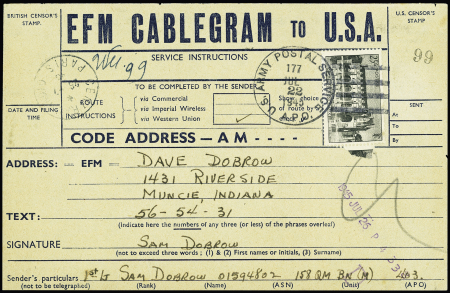 1944-1945, Collection de 8 télégrammes codés américains