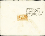 Océanie n°84 + 85 + 87 + 88 + 89 à 91 + 93 + 96 OBL CAD "Vaitepaua ile Makatea" (1936) sur lettre pour l'Australie. TB