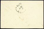 Océanie n°30 OBL CAD avec cercle intérieur pointillé "Taravao Tahiti" (1926) sur petite env. entier postal Océanie n°47 5c bleu et noir. Rare et TB