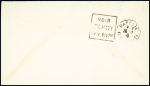 Océanie n°116 OBL CAD "Uturoa ile Raïatea" (1940) sur env. illustrée bleue "Schooner Yankee third world Cruise" avec cachet noir "Contrôle postal etablissements français de l'Océanie". TB