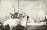Océanie n°99 OBL Atuona ile Hiva-Oa" (1940) sur carte postale du navire suédois MV Kungsholm pour New-York. TB