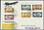 Lattaquié : n°7 + PA1 + PA3 à 6 OBL Tartous (1931) sur lettre par avion pour l'Allemagne. TB