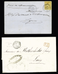 CONSTANTINOPLE - 2 lettres : n°92 OBL T15 "Constantinople