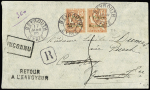 N°27 en paire OBL CAD "Beyrouth Syrie" (1905) sur lettre