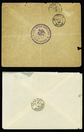 TRIPOLI - 5 plis : France n°90 et n°129 + 132 OBL CAD