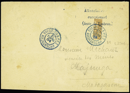 N°81, demi-timbre, OBL Diego-Suarez (1904) sur lettre