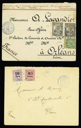 7 lettres diverses de Madagascar (1902 - 1937). TB lot