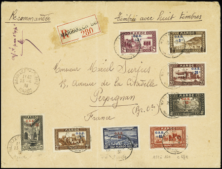 9 lettres dont jolis AFF PA 12 à 21, PA 22 à 31, n°153 à 160. TB