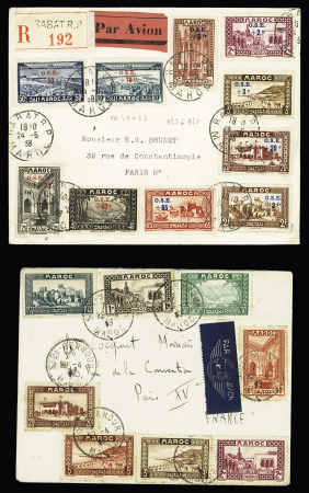 9 lettres dont jolis AFF PA 12 à 21, PA 22 à 31, n°153 à 160. TB