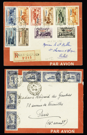 9 lettres dont jolis AFF PA 12 à 21, PA 22 à 31, n°153 à 160. TB