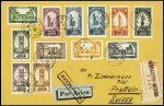 9 lettres dont jolis AFF PA 12 à 21, PA 22 à 31, n°153 à 160. TB
