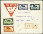 9 lettres dont jolis AFF PA 12 à 21, PA 22 à 31, n°153 à 160. TB
