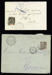 5 lettres de Martinique dont Col. Gen. N°49 + 51 + 57 OBL Saint Pierre (1893) sur env. entier postal 15 Groupe. TB