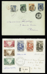 5 lettres de Martinique dont Col. Gen. N°49 + 51 + 57 OBL Saint Pierre (1893) sur env. entier postal 15 Groupe. TB