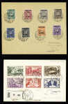 3 lettres : n°57 à 62 OBL Niamey (1937) + n°53 à 56 OBL Zinder (1932) et taxe n°1 à 8 OBL CAD pointillé "Zinder, territoire de Niger" (1923). TB