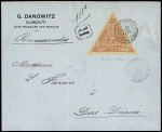 N°46 (cote 165€) OBL Djibouti (1910) sur lettre recommandé