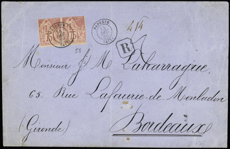 Colonies générales n°58 en paire OBL CAD "Papeete Taïti"