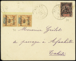 N°31 + 32 en paire OBL CAD "Papeete Tahiti" (1903)