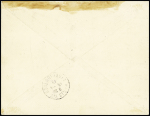 Océanie type Groupe n°1 à 19 (sauf 5 et 16) OBL Papeete (1912) sur lettre recommandée pour Paris avec arrivée. TB. Cote timbres 315€