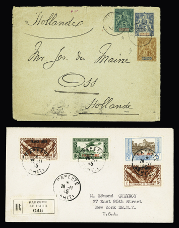 Océanie - 12 lettres AFF divers (1905 - 1951) dont BF1 seul. TB lot