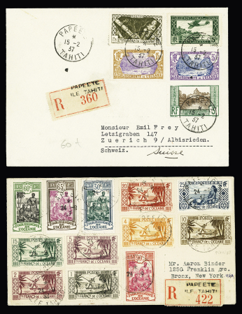 Océanie - 12 lettres AFF divers (1905 - 1951) dont BF1 seul. TB lot