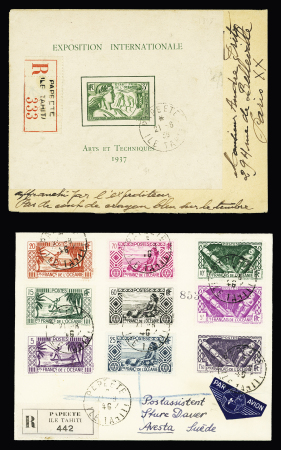 Océanie - 12 lettres AFF divers (1905 - 1951) dont BF1 seul. TB lot