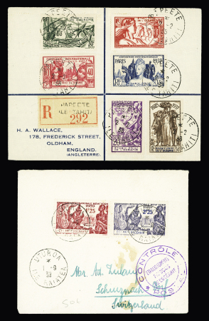 Océanie - 12 lettres AFF divers (1905 - 1951) dont BF1 seul. TB lot