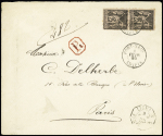 PORT-SAID France n°97 en paire OBL CAD "Port-Saïd Egypte"