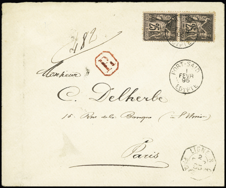 PORT-SAID France n°97 en paire OBL CAD "Port-Saïd Egypte"